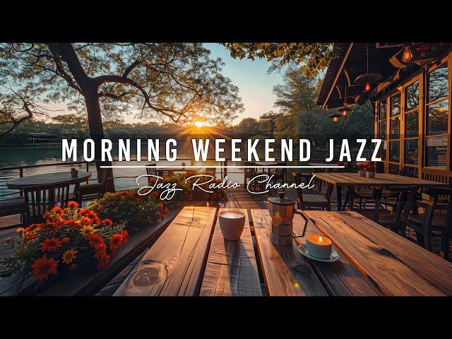 Morning Weekend at Outdoor Autumn Coffee Shop Ambience with Happy November Jazz Music