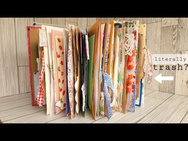 Before you throw it away, I'll show you how I use it! DIY junk journal made from trash... literally