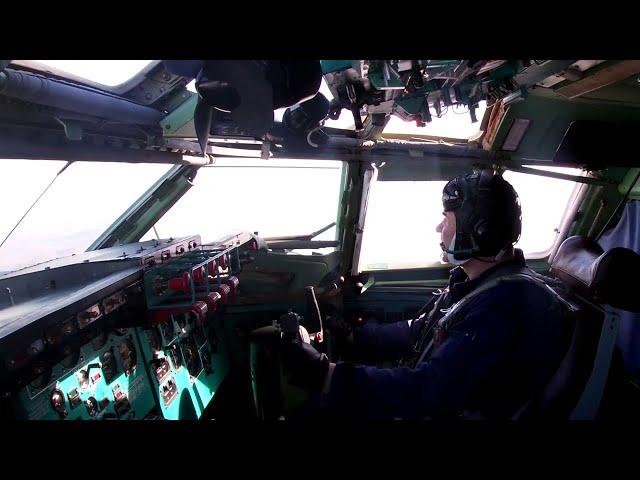 Inside a Russian Tu-95MS during a training flight