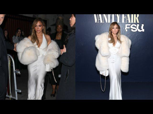 Jennifer Lopez goes for Old Hollywood glamour in all white at Golden Globes pre-party