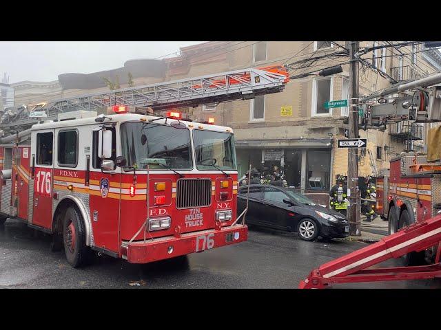 ⁴ᴷ *** Audio + Responses *** FDNY Brooklyn 10-75 Box 1854 Fire In A Laundromat Extend To Apartments.