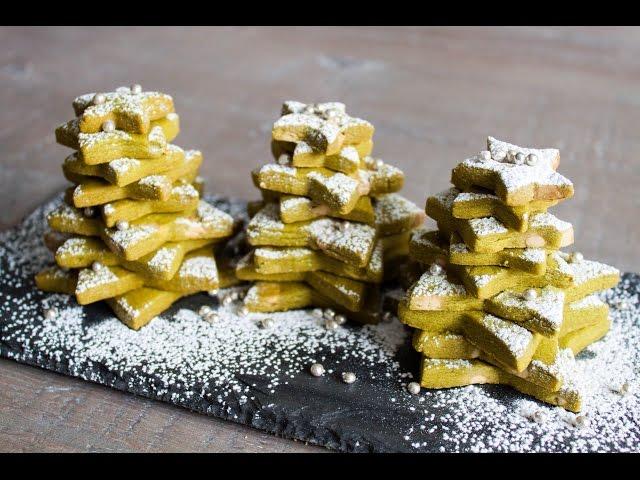 White chocolate green tea (matcha) christmas tree cookie- Alex and Felix recipes