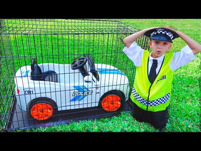 Vlad pretend play Police and lost his car