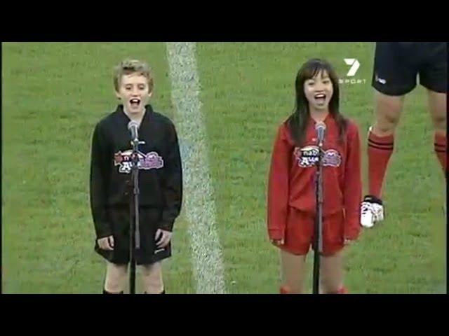 Kimberley Chen 陳芳語 2007 NAB Cup Grand Final澳大利亞足球聯賽 - Australia's national anthem