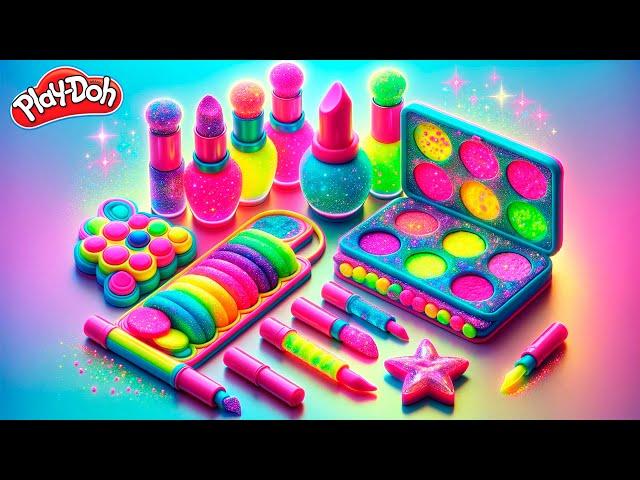 Play Doh Makeup Set How to Make Eyeshadow Lipstick  Nail Polish  with Play Doh Fun for Kids