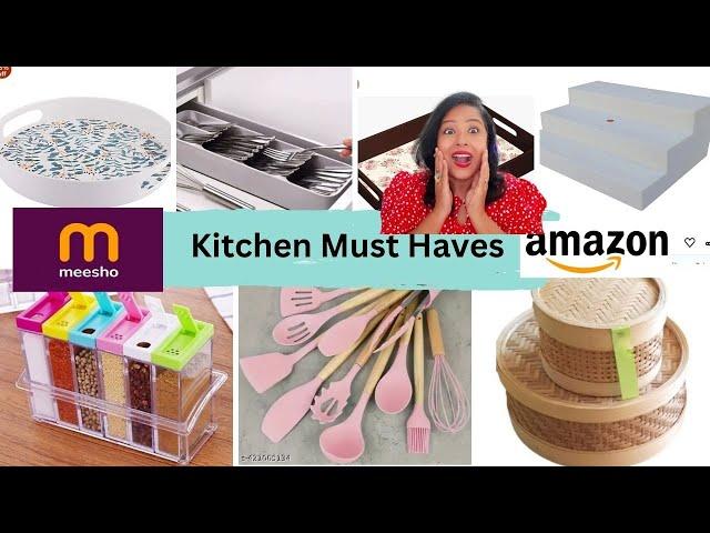 Amazon Meesho Kitchen Must Haves Starts from 80/- For small/Non Modular/Renter homes