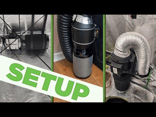 How to Install/Setup Inline Fan Kit - Grow Tent Ventilation - Hang or Floor? - Vivosun, AC Infinity