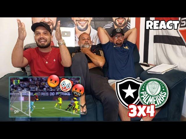 REACT BOTAFOGO 3X4 PALMEIRAS - INACREDITAVEL! VIRADA HISTÓRICA