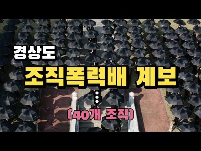 경상도 조직폭력배 계보 총정리 (40개 조직)