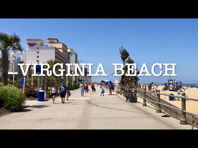 [4K] WALKING: Sunny Virginia Beach Boardwalk