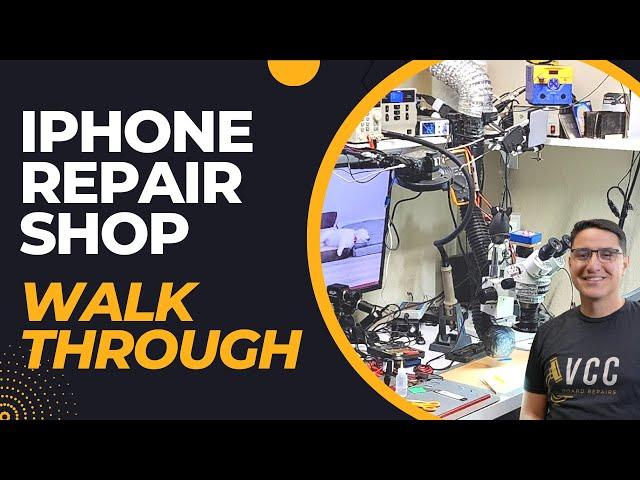 My iPhone Repair Shop Tour. How I Had My YouTube Studio & Workbench Set Up.