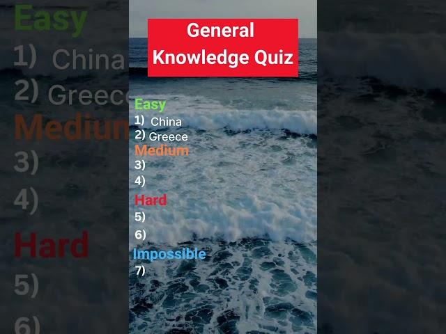 General Knowledge quiz (Global edition)