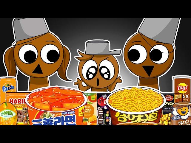 Incredibox Sprunki - BRUD Family Convenience Store Food Mukbang Animation | ASMR