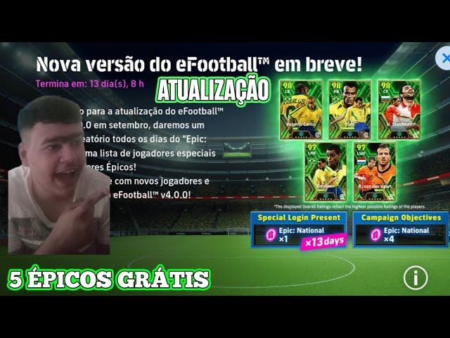 ATUALIZAÇÃO, PALMEIRAS CLUBE PARCEIRO,5 ÉPICOS GRATIS NO EFOOTBALL 2024 MOBILE