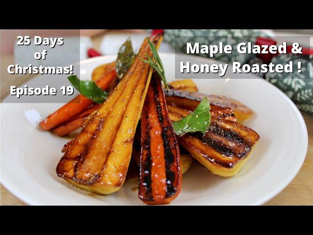 Maple Glazed Parsnips & Honey Roasted Carrots | 25 Days of Christmas Recipes