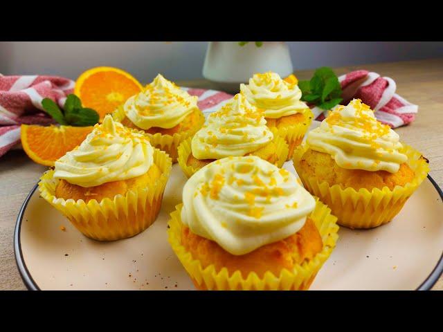 Orange Cupcake with Cream Cheese Icing 