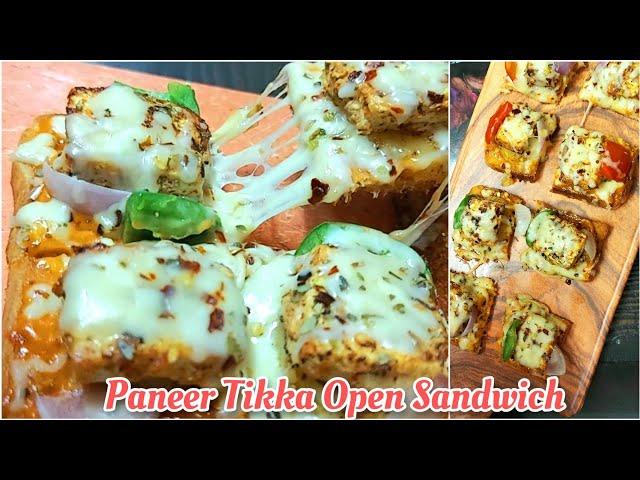 Paneer Tikka Open Sandwich|Aloo Tikka Sandwich|Bread Pizza|Paneer Tikka Pizza|Tea Time Snack