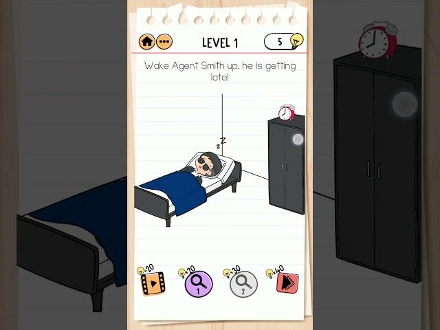 Brain test 2 level 1| Smith and Joe vs. Professor Bigbrain | Wake Agent Smith up, he is getting late