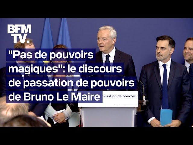 Le discours de passation de pouvoir de Bruno Le Maire en intégralité