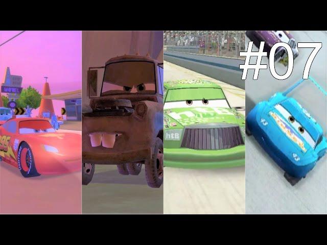 Cars 1 & Cars 2 Gameplay #07 - Lightning McQueen, Mater, Chick Hicks, Strip Weathers Piston Cup