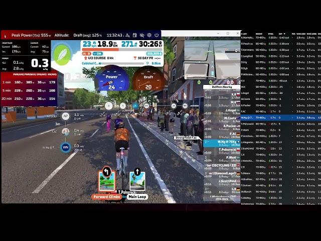 Zwift Cobble Climb Cat C Weight @ 75KG