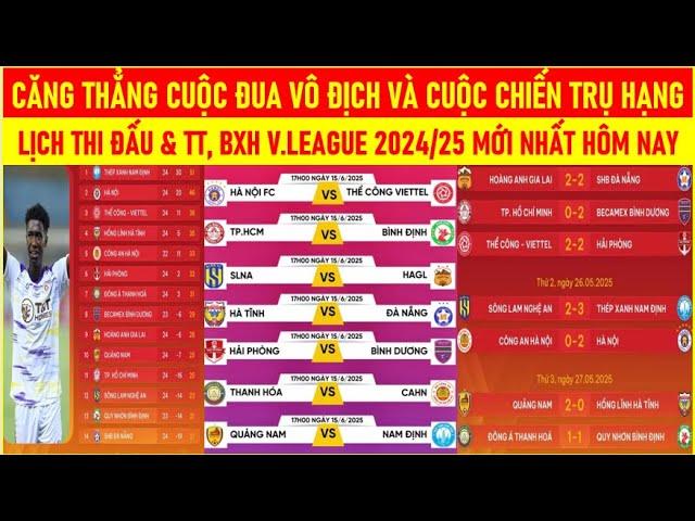 CĂNG THẲNG CUỘC ĐUA VÔ ĐỊCH VÀ CUỘC CHIẾN TRỤ HẠNG. LỊCH THI ĐẤU & TT, BXH V.LEAGUE 2024/25 HÔM NAY