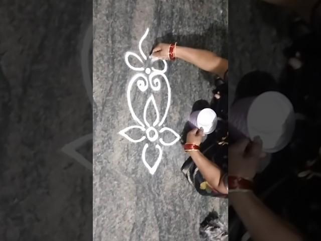 Simple Side Border Design  Easy Kolam #trending #youtube #viral