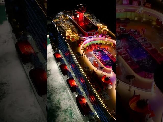 Cruising into the night, lights and waves all around! 