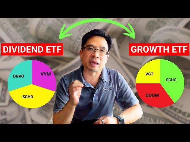 Which gets you RICH faster Dividend ETF vs. Growth ETF Investing