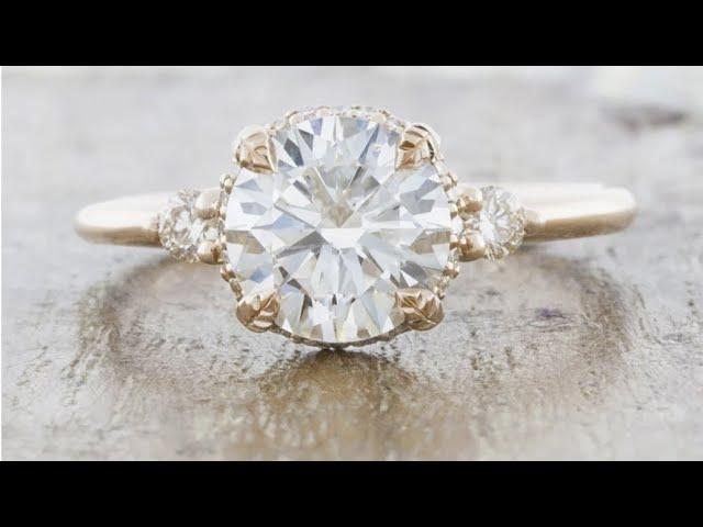 Lebow Engagement Ring with 1.50ct Round Brilliant Cut Diamond Engagement Ring in 14k Rose Gold