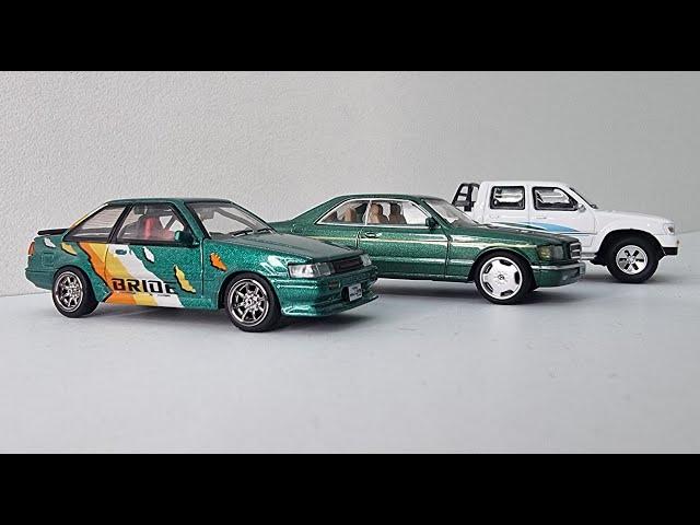 diecast model car review 2 Toyota's and 1 Mercedes made by jkm & dct 1/64 scale diecast model cars