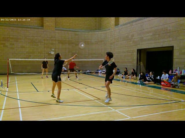 Badminton games: UCI vs USC 4/22/2023_ Dylan/Tammy vs. Kailin/Max