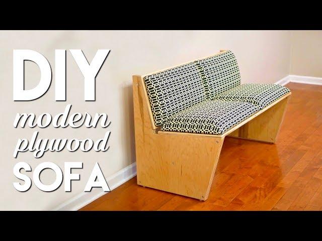 DIY Modern Sofa | How To Build With 1 Sheet of Plywood - Woodworking