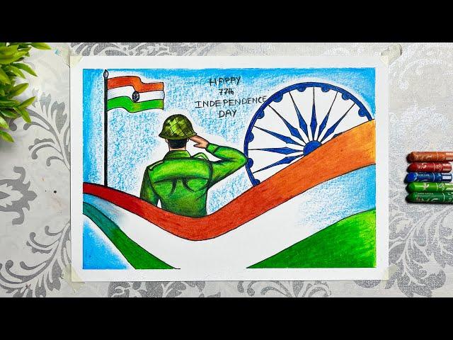 Independence Day Drawing, 15 August Drawing, 76th Independence Day Chart Drawing