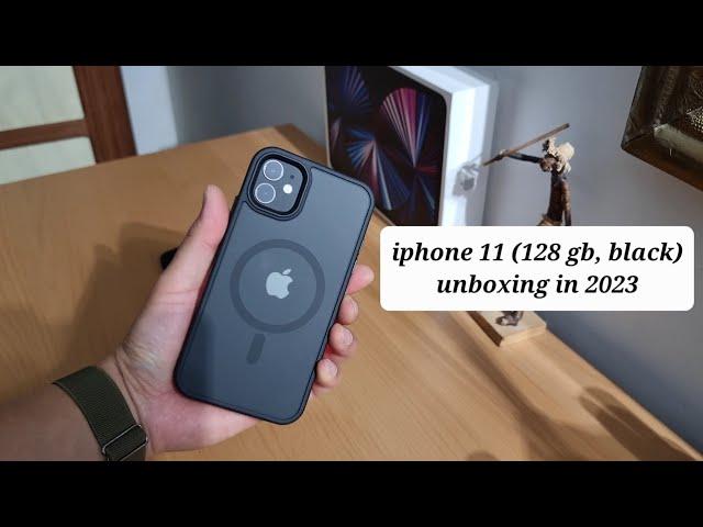 iphone 11 (black,128 gb) Unboxing in 2023 || amazon renewed