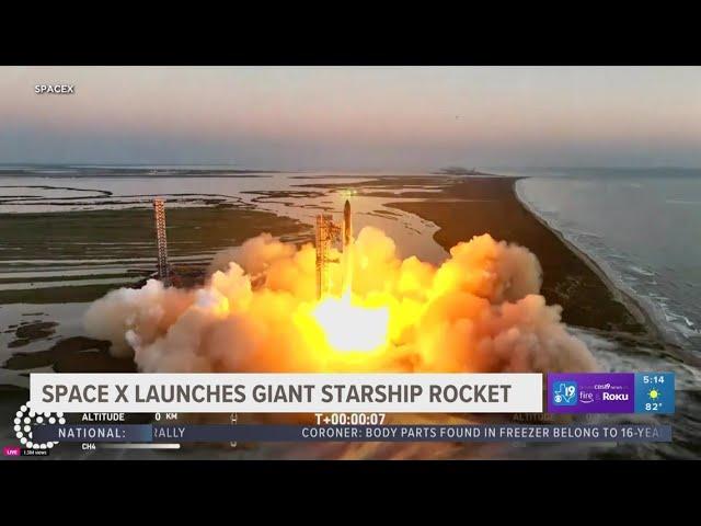 WATCH: SpaceX launches giant starship rocket