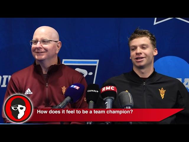 Leon Marchand & Bob Bowman FULL NCAA Team Champion Interview