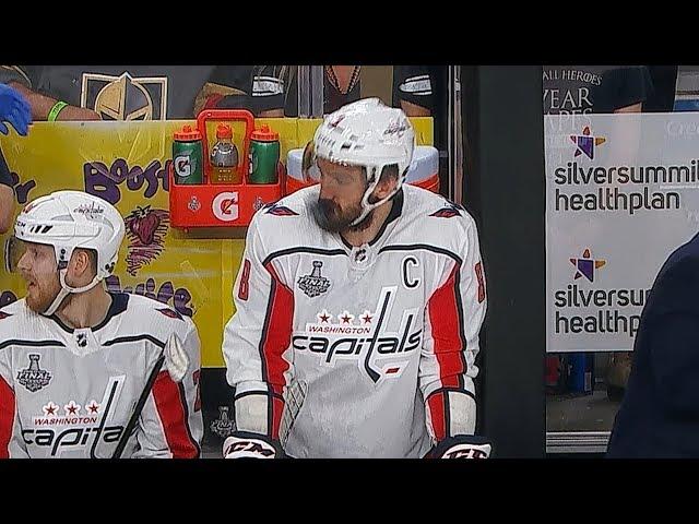 Alex Ovechkin takes puck to face, barely flinches