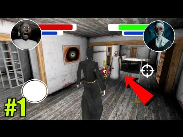 Playing as Evil Nun in Granny's house | Evil Nun vs Granny Fight gameplay