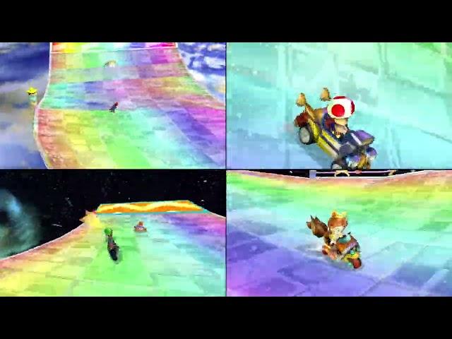 Mario Kart Wii  4 Players #443 (3 Tracks) Mirror