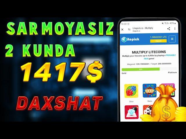 SARMOYASIZ, 2 KUNDA 1417$ DOLLAR DAXSHAT | INTERNETDA PUL ISHLASH #telefondapulishlash