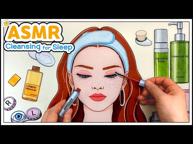 [paperdiy] Relaxing ASMR Cleansing & Skincare for Sleep  잠이 솔솔오는 편안한 클렌징과 피부관리 No music 종이놀이