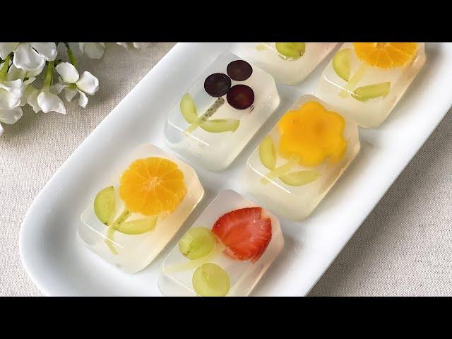 Beautiful Fruit Flower Agar-agar Jelly Recipe | 燕菜糕食谱水果花样