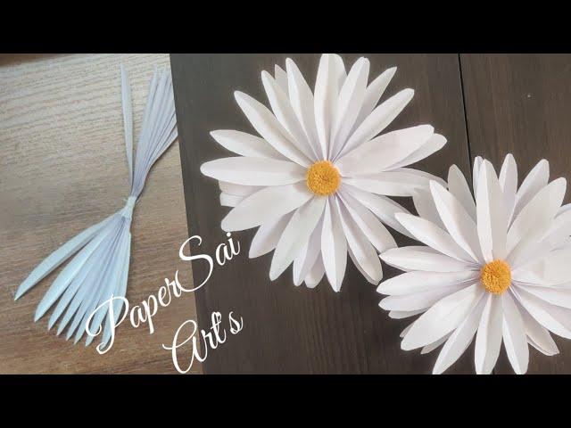 DIY Giant paper flowers for home decor,Handmade paper Daisy flower,A4 Sheet@PaperSaiarts