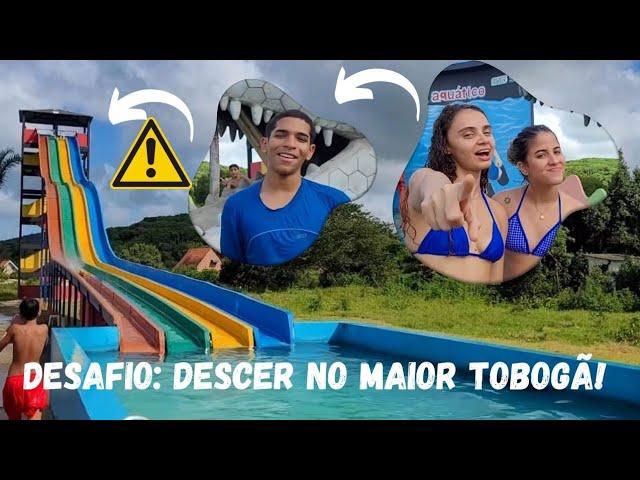 DESAFIO: DESCER NO MAIOR TOBOGÃ DO PARQUE! #parqueaquatico