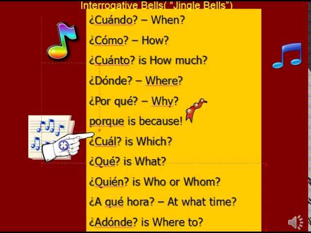 Spanish Question Words sung to Jingle Bells