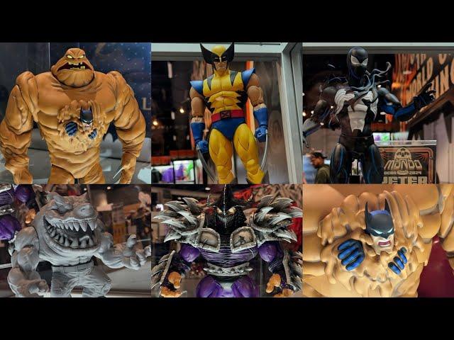 New Spider-Man, Wolverine, Batman Clayface, TMNT, Street Sharks figures Mondo on display