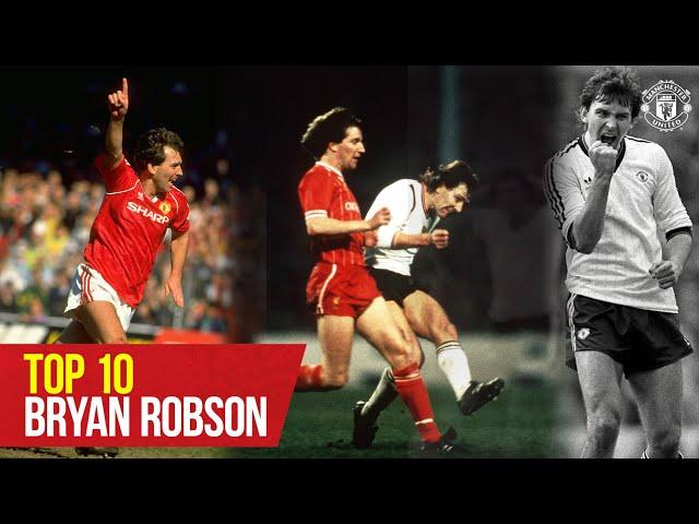 Top 10 Bryan Robson Goals | Barcelona, Liverpool, Arsenal & More | Manchester United | ROBBO