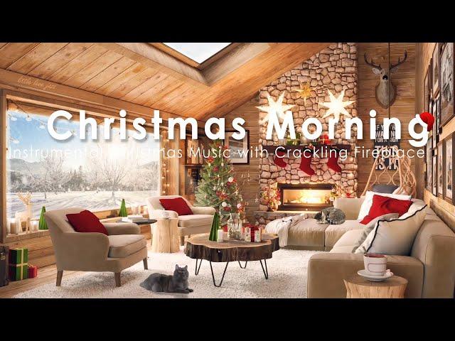 Christmas Morning Ambience - Relaxing Instrumental Christmas Music, Fireplace Sounds, Christmas Cafe