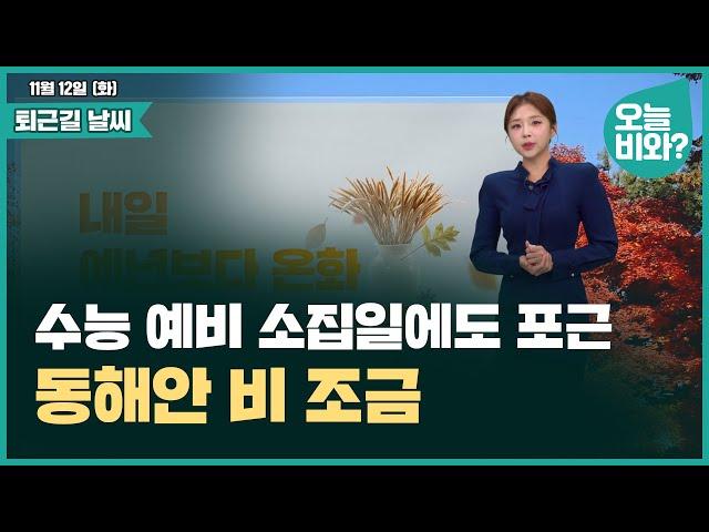 [날씨] "수능 예비 소집일에도 포근, 동해안 비 조금" /최아리 캐스터